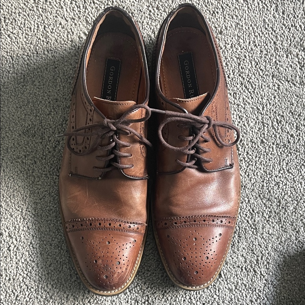 Gordon Rush Men's Tan Leather Derby Shoes